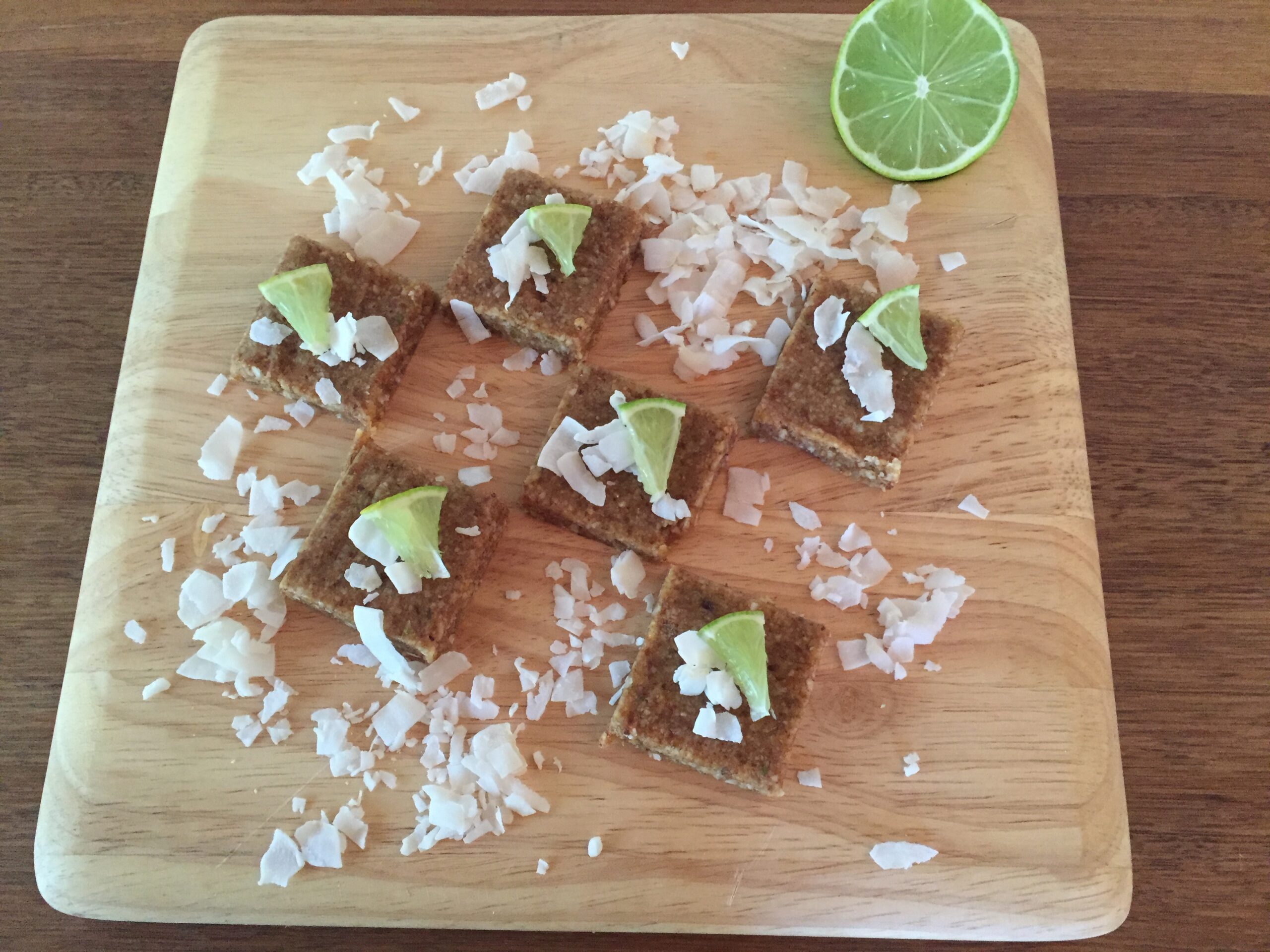 Lime and Coconut Maca Bars Healthy naturopath recipe raw slice vegan